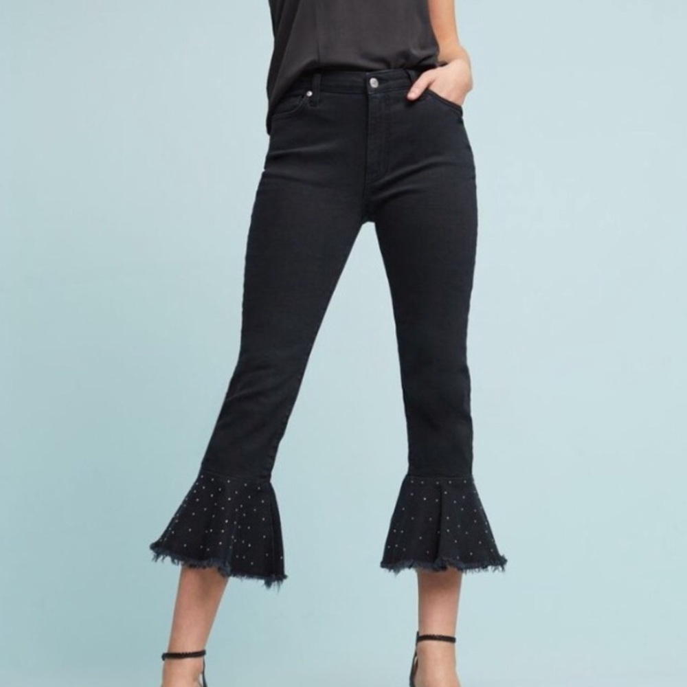 Anthro Pilcro Embellished High-Rise Slim Jeans